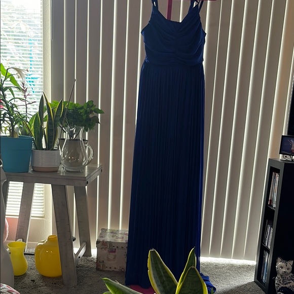Blue Spaghetti Strap Sundress for Prom - Picture 1 of 16
